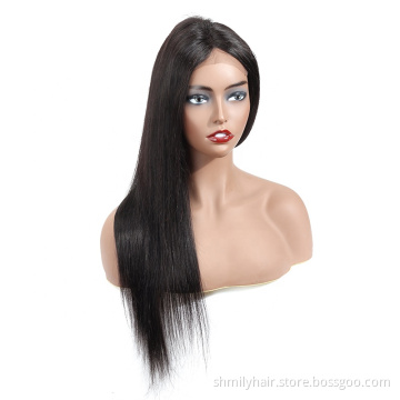 Wholesale Unprocessed Raw Virgin Cuticle Aligned Hair Weaves and Wigs Straight Brazilian Human Hair Wig for black women
